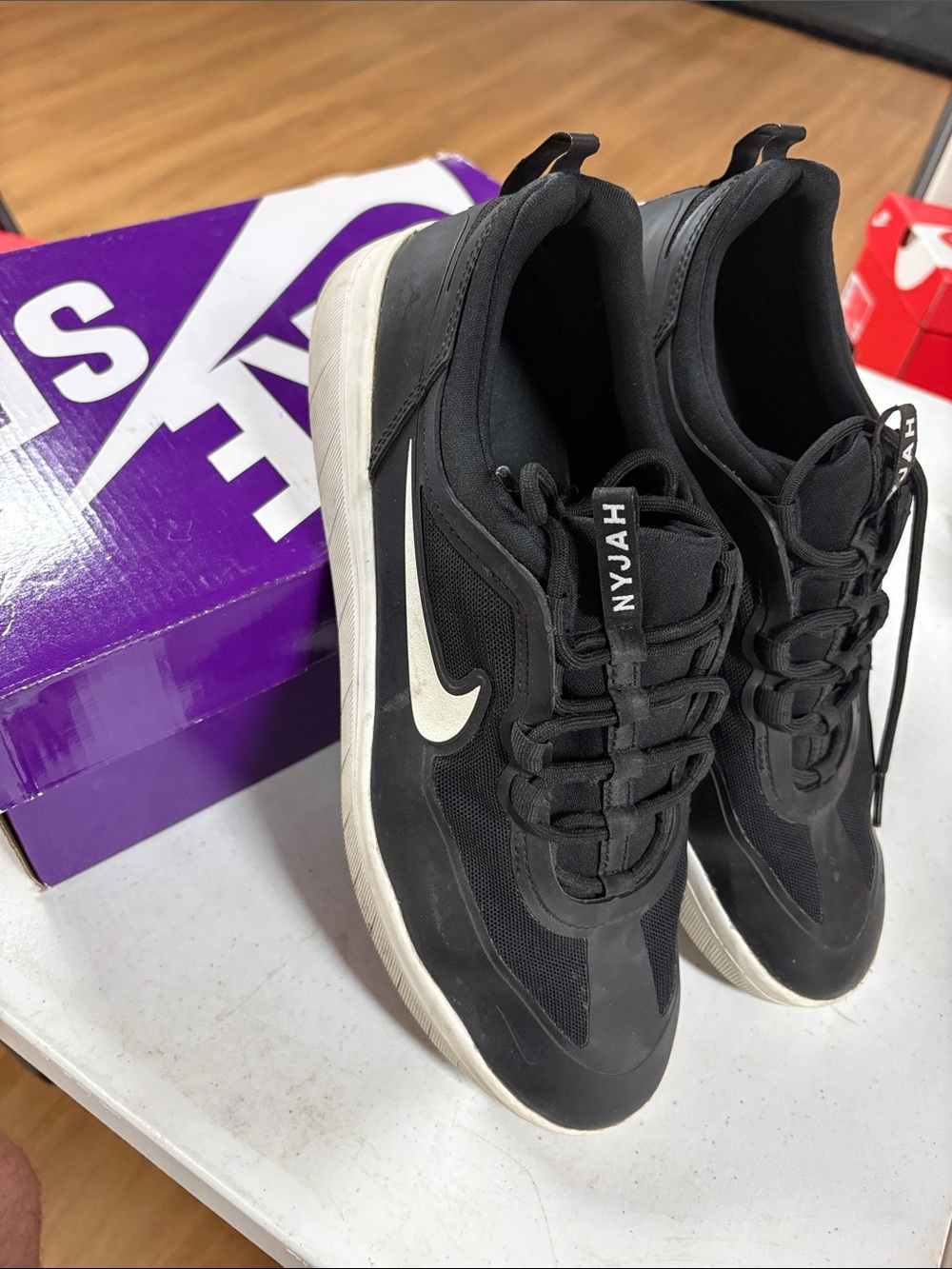 Nike Black and White Nyjah Low Sneakers